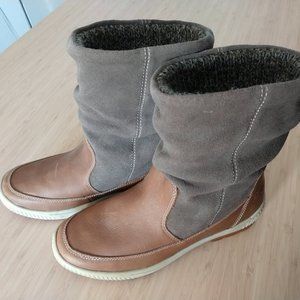 Tara M. | Leather and Canvas Rain Boots